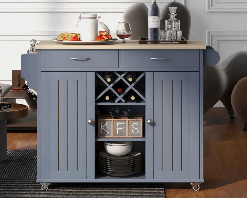 kitchen rolling cart with drawers