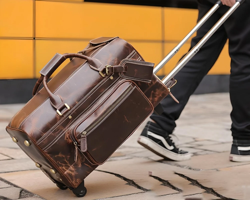 faux leather carry on bag